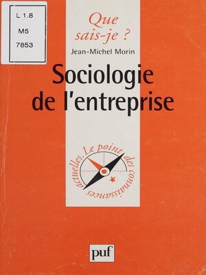 cover image of Sociologie de l'entreprise